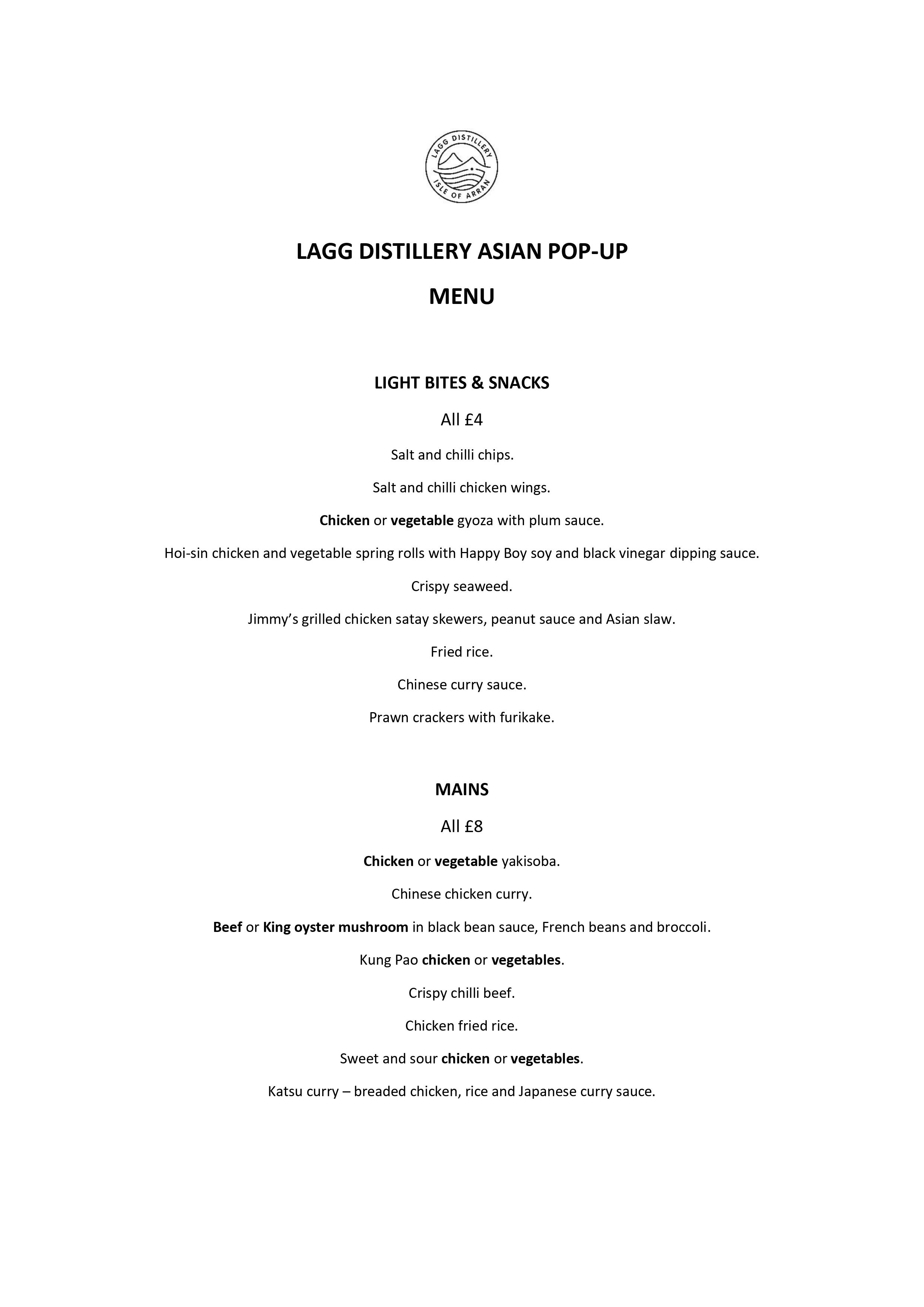 Take Away Asian Pop Up Menu 1