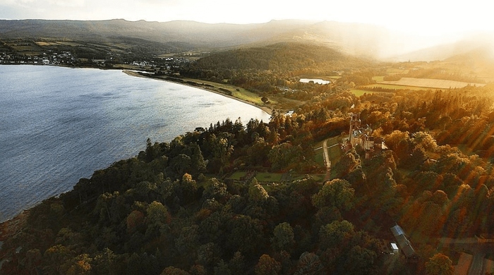 Aerial view of Brodick Castle