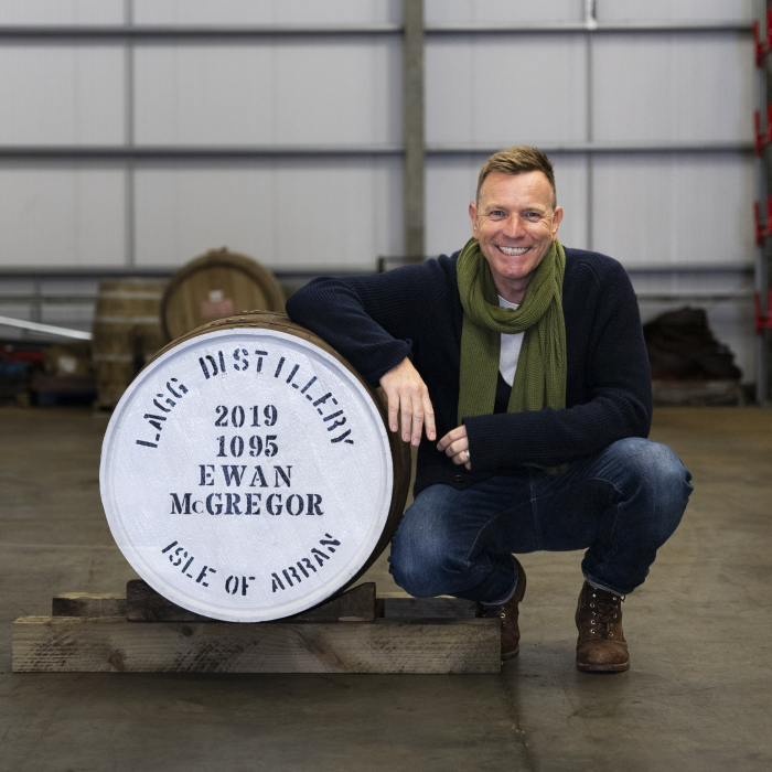 Ewan McGregor with Lagg Cask 