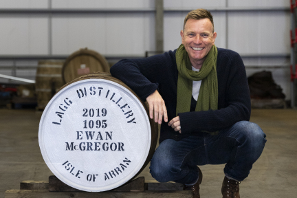 Ewan McGregor with Lagg Cask 