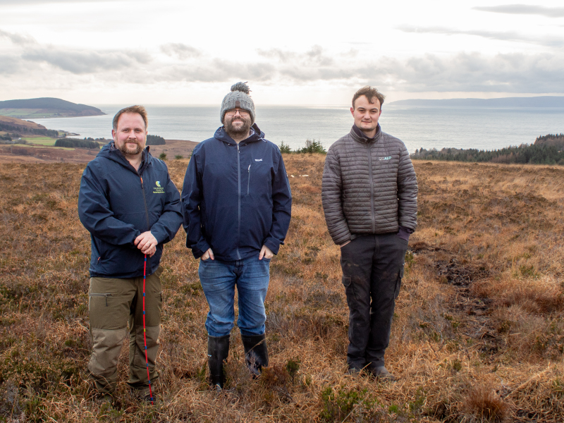 From left to right - 
Andrew Adamson, Head of Operations - Caledonian Climate Partners Ltd
Graham Omand, Distillery Manager - Lagg Distillery
Duncan Laird, Director - Angus Plant Estate

